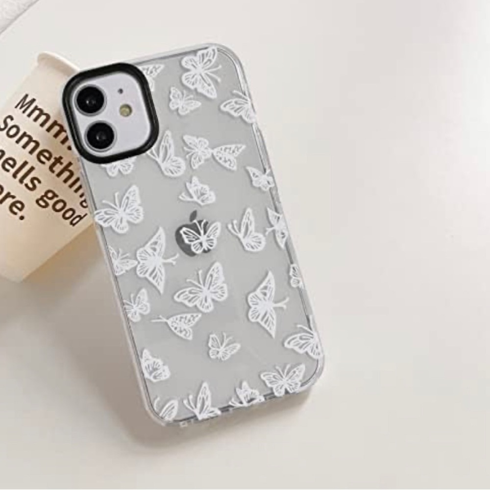 iPhone 11 Case, with Clear Cute White Butterfly Pattern Design for Women Girls